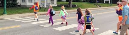 Children on a crosswalk